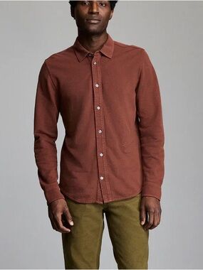 Billy Reid Brown Linen Blend Yellowhammer Shirt
